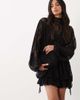 ASOS DESIGN ASOS DESIGN lace mini dress with blouson sleeves and hem detail in black - 1