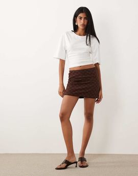 ASOS DESIGN ASOS DESIGN lace mini skirt in chocolate-Brown