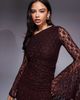 ASOS DESIGN ASOS DESIGN lace off-shoulder maxi dress with exaggerated cuff detail in plum-Purple - 2
