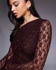 ASOS DESIGN ASOS DESIGN lace off-shoulder maxi dress with exaggerated cuff detail in plum-Purple - 4