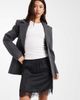 ASOS DESIGN ASOS DESIGN lace trim mini skirt in pinstripe print-Multi - 1