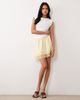 ASOS DESIGN ASOS DESIGN lace trim satin mini skirt in yellow - 1
