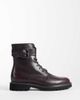 ASOS DESIGN ASOS DESIGN lace up boots with buckle detail and cleated sole in burgundy-RED - 1