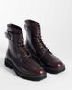 ASOS DESIGN ASOS DESIGN lace up boots with buckle detail and cleated sole in burgundy-RED - 2