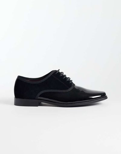 ASOS DESIGN ASOS DESIGN lace up derby shoes in black patent and velvet
