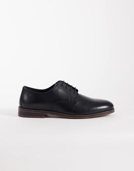 ASOS DESIGN ASOS DESIGN lace up derby shoes with natural sole in black leather