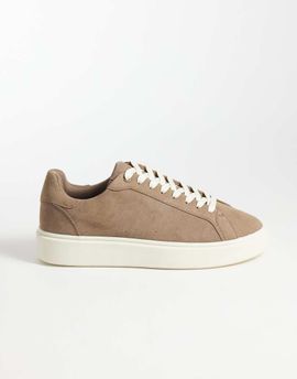 ASOS DESIGN ASOS DESIGN lace up dressy sneakers in mole faux suede-Brown