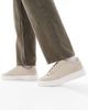 ASOS DESIGN ASOS DESIGN lace up sneakers in stone with white sole-Neutral - 2