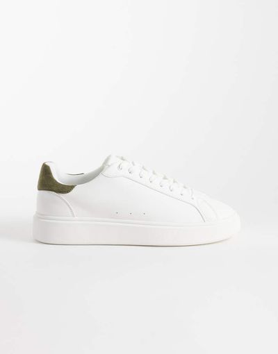 ASOS DESIGN ASOS DESIGN lace up sneakers in white with sage heel notch