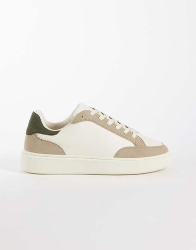 ASOS DESIGN ASOS DESIGN lace up sneakers with green heel notch-Multi