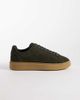 ASOS DESIGN ASOS DESIGN lace up sneakers with gum sole in dark khaki suede-Green - 1