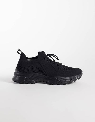 ASOS DESIGN ASOS DESIGN lace up sports sneakers in black knit
