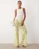 ASOS DESIGN ASOS DESIGN lace wide leg pants in lemon - part of a set-Yellow - 1