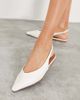 ASOS DESIGN ASOS DESIGN Lacy slingback ballet flats in white lizard - 2