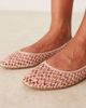 ASOS DESIGN ASOS DESIGN Lagoon ballet flats in blush weave-pink - 3