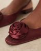 ASOS DESIGN ASOS DESIGN Lamas corsage chisel toe slingback ballet flats in plum satin-pink - 2