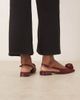 ASOS DESIGN ASOS DESIGN Lamas corsage chisel toe slingback ballet flats in plum satin-pink - 3