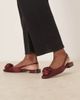 ASOS DESIGN ASOS DESIGN Lamas corsage chisel toe slingback ballet flats in plum satin-pink - 4