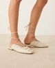 ASOS DESIGN ASOS DESIGN Laney premium ankle wrap tie mules in off-white leather - 1