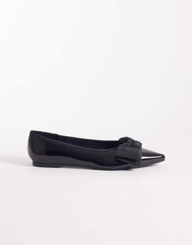 ASOS DESIGN ASOS DESIGN Langston bow pointed ballet flats in black