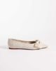 ASOS DESIGN ASOS DESIGN Langston bow pointed ballet flats in natural fabrication-Neutral - 1