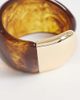ASOS DESIGN ASOS DESIGN large cuff bracelet in brown resin with gold tone trim - 2