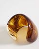 ASOS DESIGN ASOS DESIGN large cuff bracelet in brown resin with gold tone trim - 3