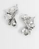 ASOS DESIGN ASOS DESIGN large floral earrings in silver tone - 1