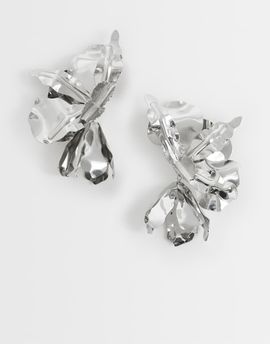 ASOS DESIGN ASOS DESIGN large floral earrings in silver tone