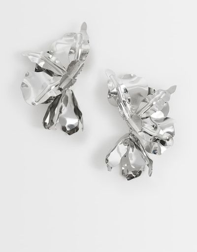 ASOS DESIGN ASOS DESIGN large floral earrings in silver tone