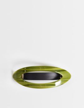 ASOS DESIGN ASOS DESIGN large oval barrette hair clip in olive-green resin