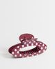 ASOS DESIGN ASOS DESIGN large oval polka-dotted hair claw clip in pink and burgundy-Multi - 1