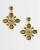 ASOS DESIGN ASOS DESIGN large pendant earrings with ecclesiastic green stones in gold tone - 1