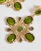 ASOS DESIGN ASOS DESIGN large pendant earrings with ecclesiastic green stones in gold tone - 3