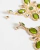 ASOS DESIGN ASOS DESIGN large pendant earrings with ecclesiastic green stones in gold tone - 4