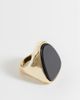 ASOS DESIGN ASOS DESIGN large ring with black stone setting in gold tone-Silver - 1