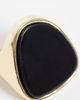 ASOS DESIGN ASOS DESIGN large ring with black stone setting in gold tone-Silver - 2