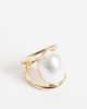 ASOS DESIGN ASOS DESIGN large ring with faux pearl set in gold tone - 1
