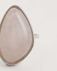 ASOS DESIGN ASOS DESIGN large ring with real semi-precious rose quartz stone-setting in silver tone - 2