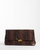 ASOS DESIGN ASOS DESIGN large soft clutch in snake print with hardware detail-Brown - 1