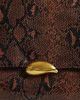 ASOS DESIGN ASOS DESIGN large soft clutch in snake print with hardware detail-Brown - 2