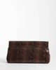 ASOS DESIGN ASOS DESIGN large soft clutch in snake print with hardware detail-Brown - 3