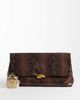 ASOS DESIGN ASOS DESIGN large soft clutch in snake print with hardware detail-Brown - 4