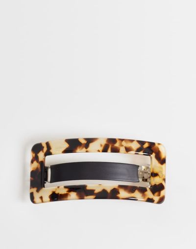 ASOS DESIGN ASOS DESIGN large square barrette hair clip in brown tortoise shell pattern-Multi