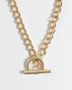 ASOS DESIGN ASOS DESIGN large statement t-bar chain necklace in gold tone - 1