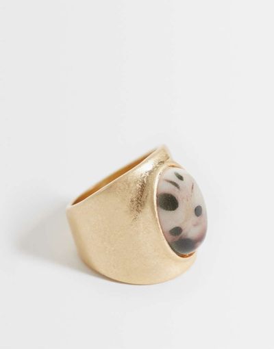 ASOS DESIGN ASOS DESIGN large stone set ring in gold tone