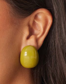 ASOS DESIGN ASOS DESIGN large stud earrings with bubble oval design in olive-Green