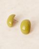 ASOS DESIGN ASOS DESIGN large stud earrings with bubble oval design in olive-Green - 2
