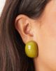ASOS DESIGN ASOS DESIGN large stud earrings with bubble oval design in olive-Green - 3