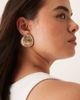 ASOS DESIGN ASOS DESIGN large stud earrings with circular design in textured gold tone - 1
